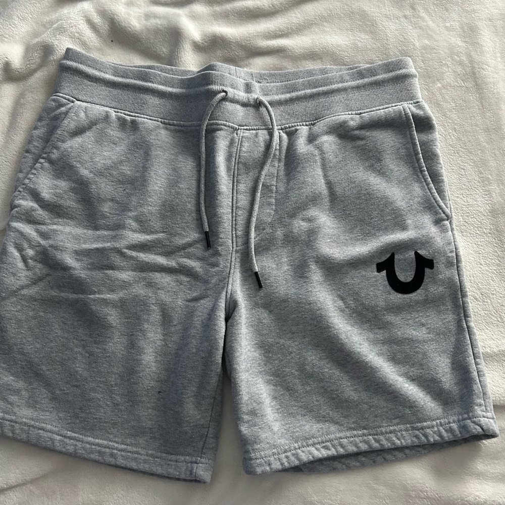 True Religion Gray Athletic Shorts with Elastic Waistband